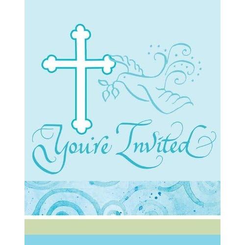 Image du produit Creative Party Invitations à la croix de la colombe fidèle (paquet de 8) (8 pcs)