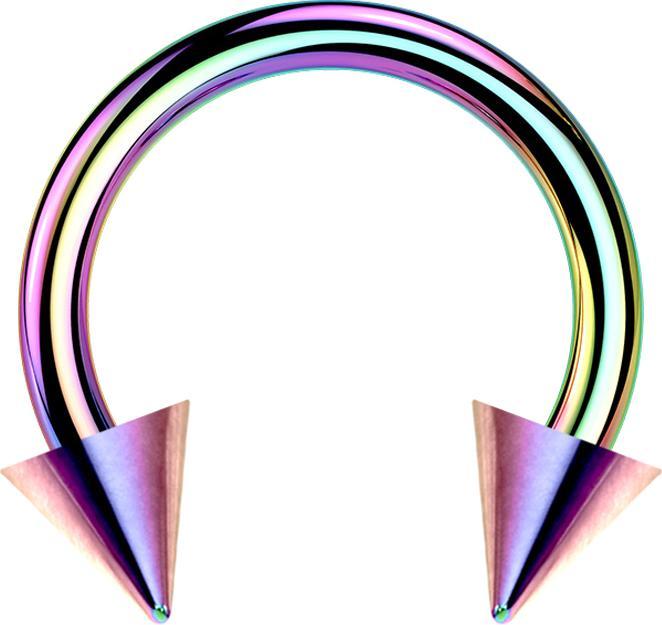 Actual product image Star Piercing Circular barbell coloured with two cones (Titanium G23, without brass)