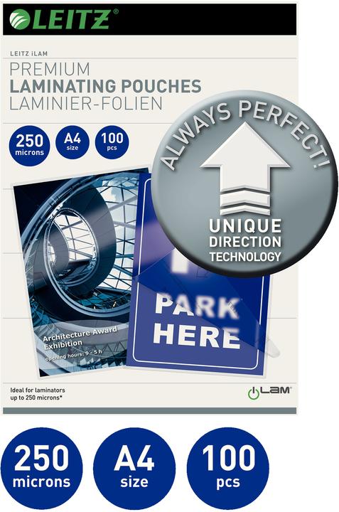 Image du produit Leitz Film de plastification (A4, 100 pièce(s), 250 µm)