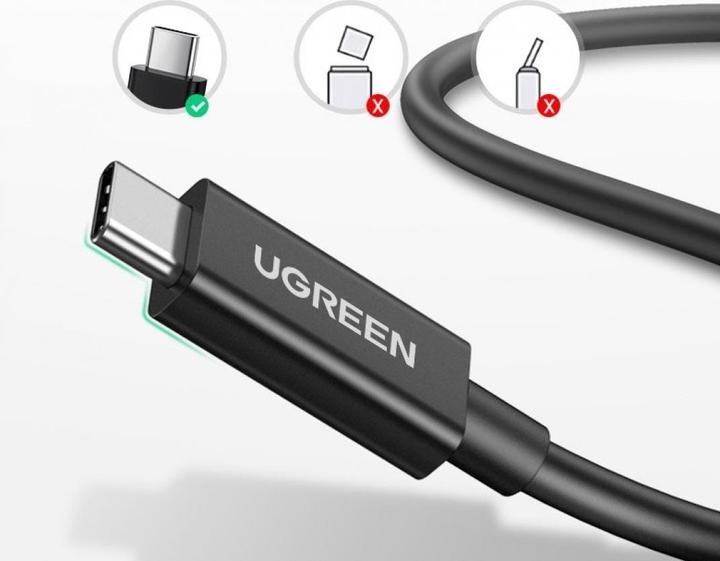 Actual product image Ugreen Thunderbolt 3 USB-C cable (40 Gbps, 100 Watt, 5A) (2 m, USB 3.2 Gen 1, 100 W)