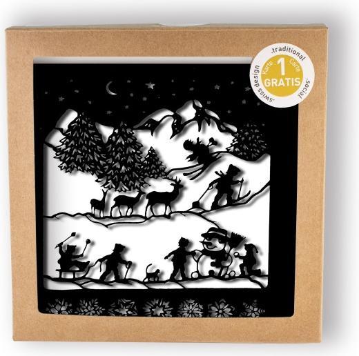 Produktbild Hervorragend Weihnachtskartenbox - Winterkinder - Scherenschnittkarte (4 Stk.)