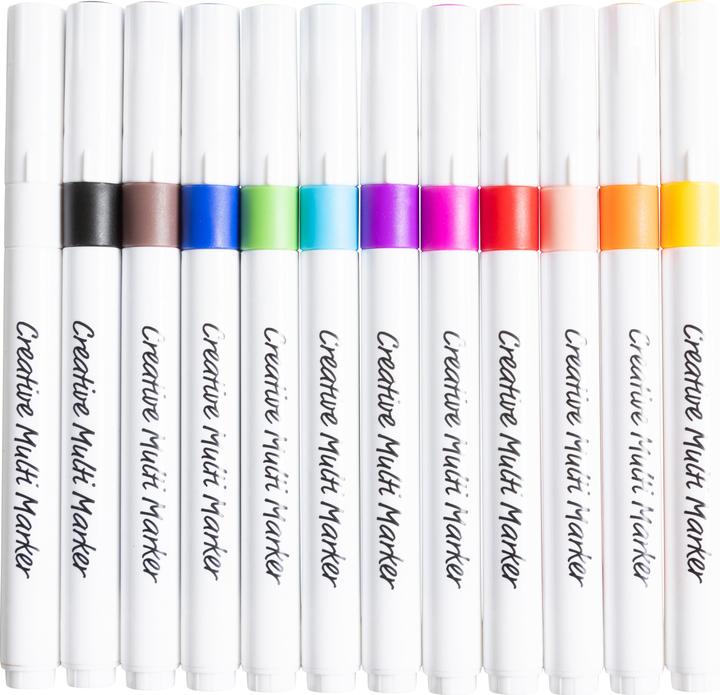 Produktbild Creativ Company Creative Multi Marker (Flieder, Hellpfirsich, Orange, Gelb, Grün, Blau, Pink, Schwarz, Rot, Hellgrün, Braun, Hellblau, 4 mm, 12 x)