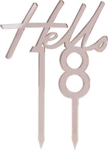 Produktbild Ginger Ray Cake topper Rose gold "Hello 18"