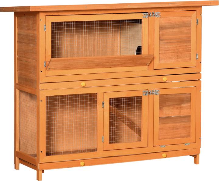 PawHut Dwarf rabbit hutch double-decker