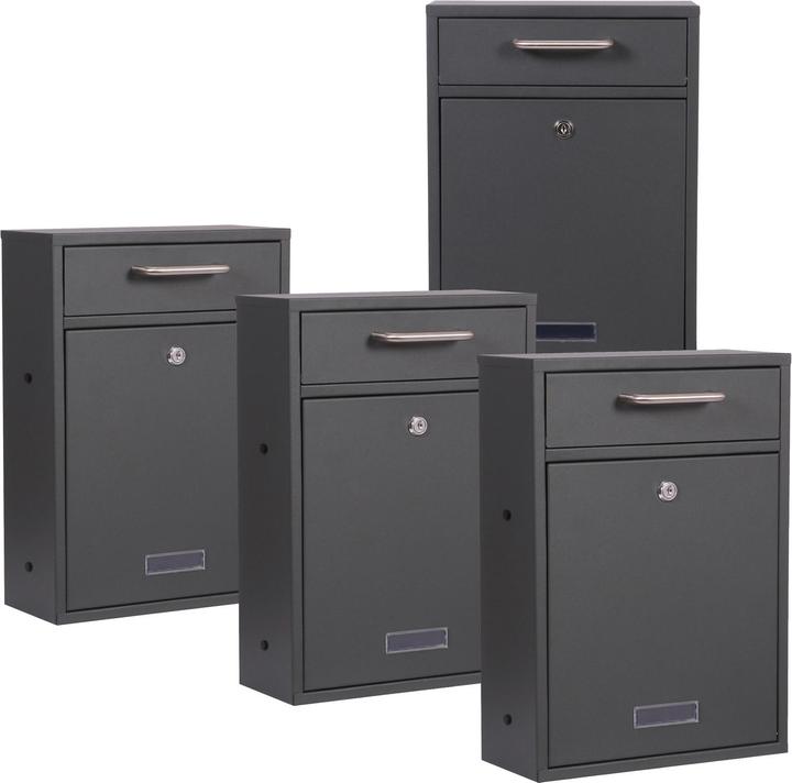 Immagine prodotto Wiltec 2x2 Boite aux lettres V52 Antracite con piedino di supporto con placca porta-nom Boite