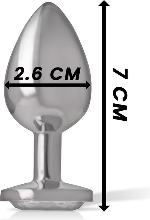 Actual product image Intense White Heart Aluminium Metal Anal Plug Size S
