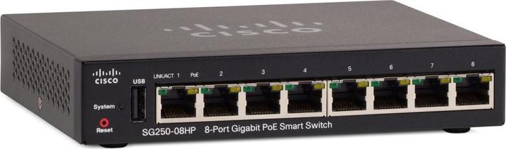 Produktbild Cisco SG250-08HP: 8 Port Smart Switch (8 Ports)