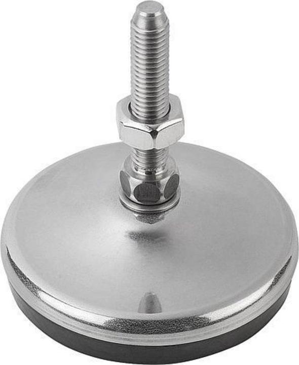 Actual product image Kipp Adjustable foot, form A M24x175, D=100, stainless steel, comp rubber