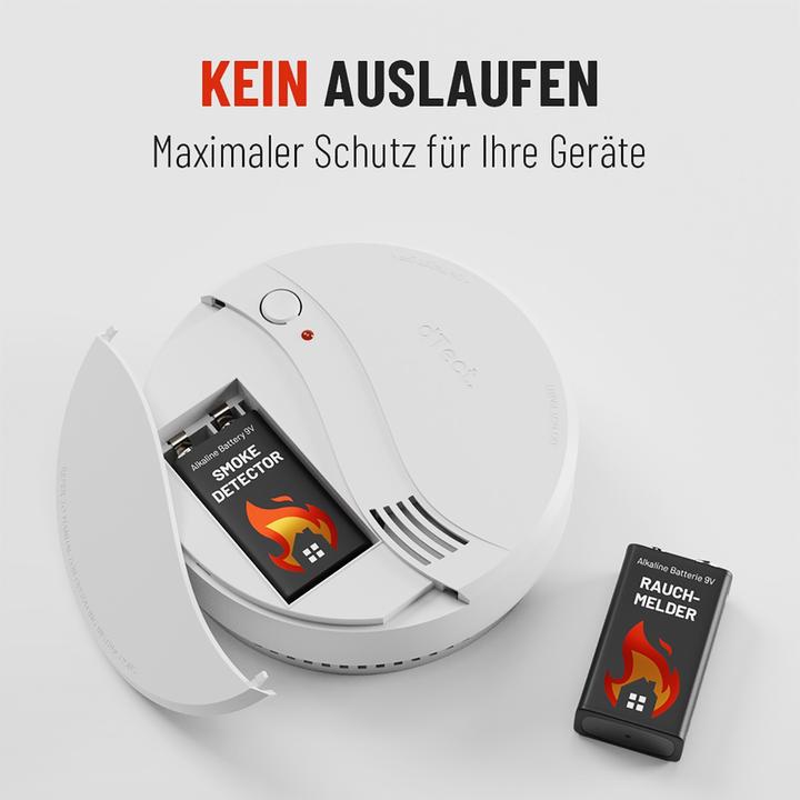 Produktbild Absina 9 V Batterie 9V Alkaline Rauchmelder Batterien (8 Stk., 9V Block)