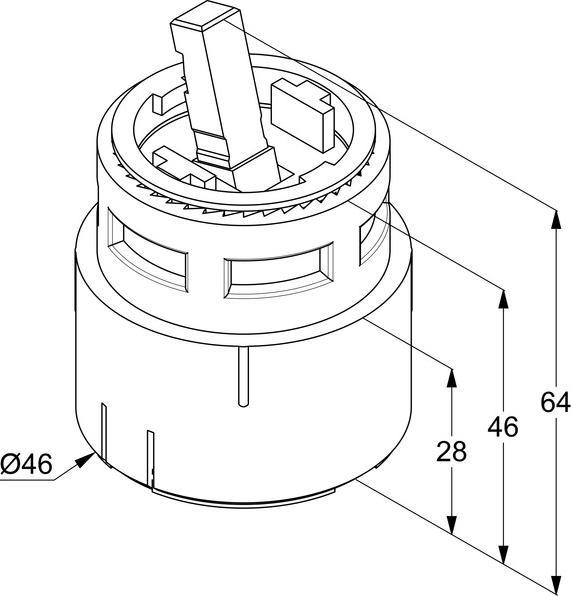 Produktbild Kludi Kartusche für Einhandmischer Ø 46mm, mit keramischen Scheiben