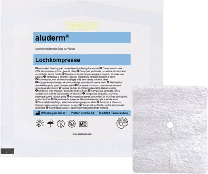 Söhngen aluderm Loch-Schlitzkompresse CH 8-30, 6x7cm, steril
