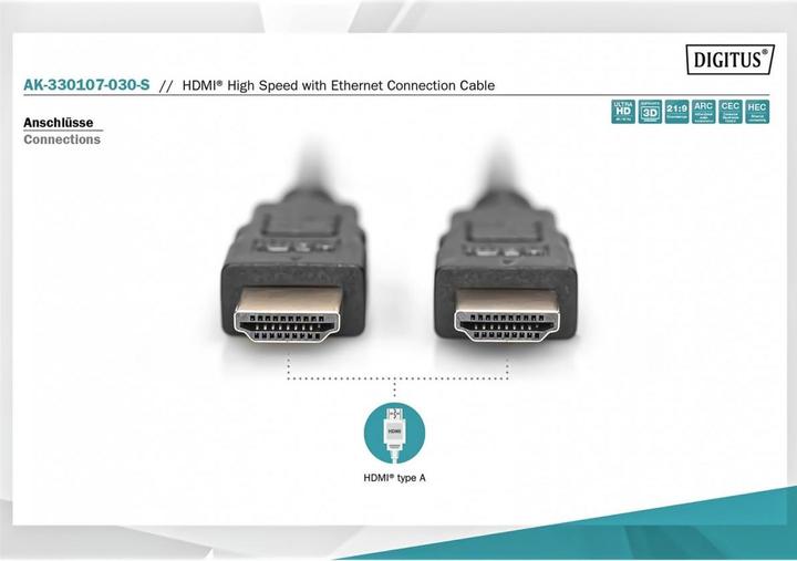 Actual product image Digitus HDMI (Typ A) — HDMI (Typ A) (3 m, HDMI)