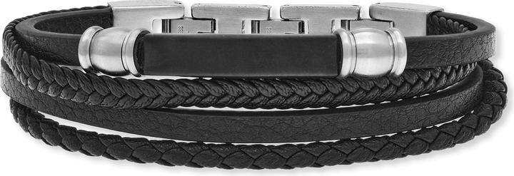 Produktbild Save Brave Armband SBB-FELIX-BK Herren (21 cm, Leder, Edelstahl)