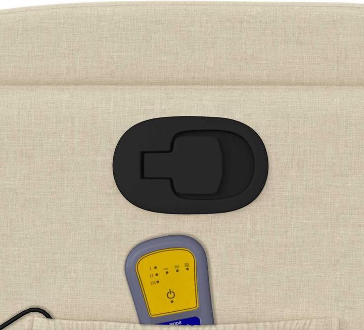 Actual product image VidaXL Massage chair cream fabric,Colour: Cream,Material: Fabric (100