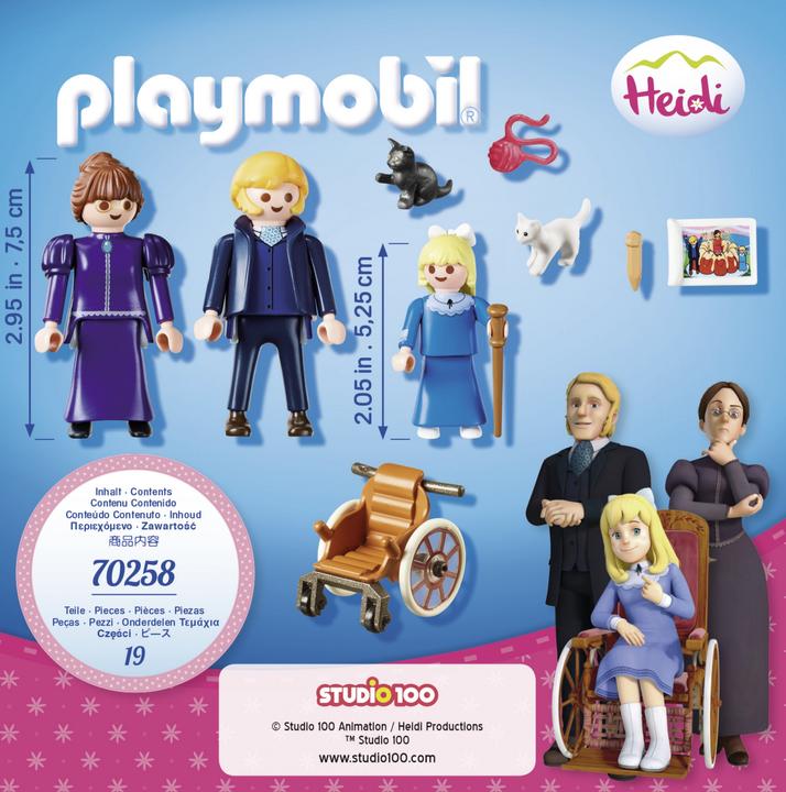 Produktbild Playmobil Clara mit Vater und Fräulein Rottenmeier (70258, Playmobil Heidi)