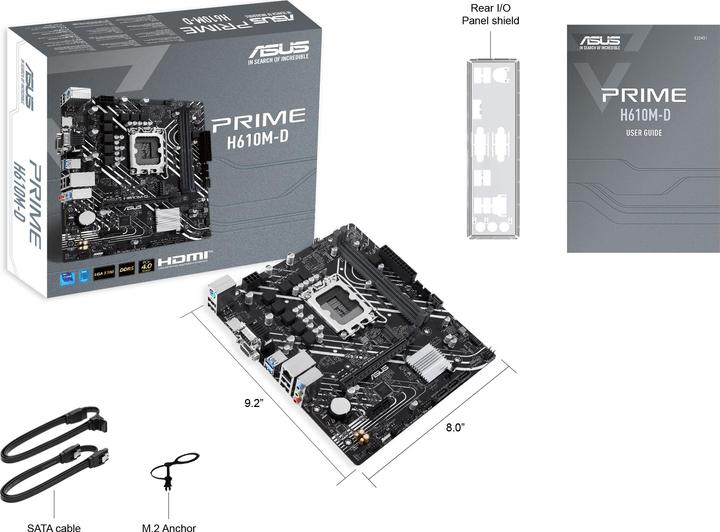 Image du produit ASUS PRIME H610M-D (LGA 1700, Intel H610, mATX)