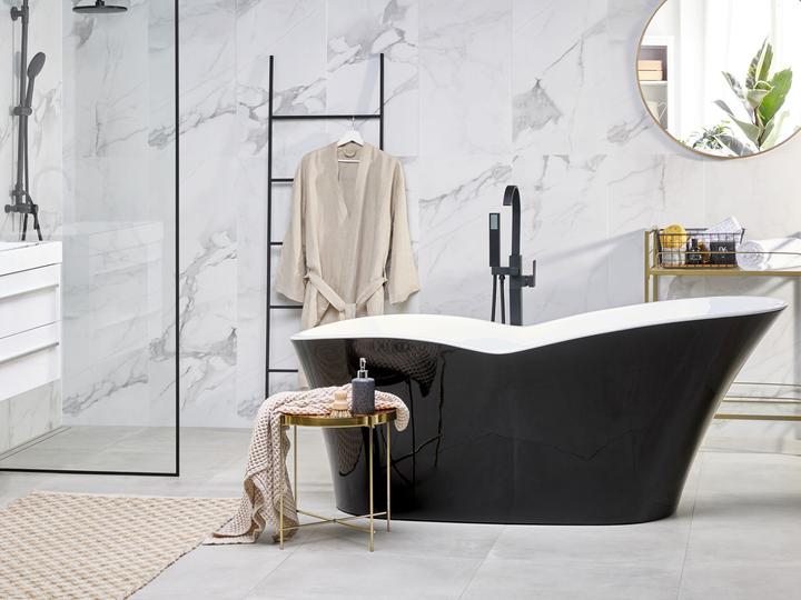Produktbild Beliani Badewanne freistehend schwarz / weiss 170 x 80 cm DULCINA (243 l, 80 cm)