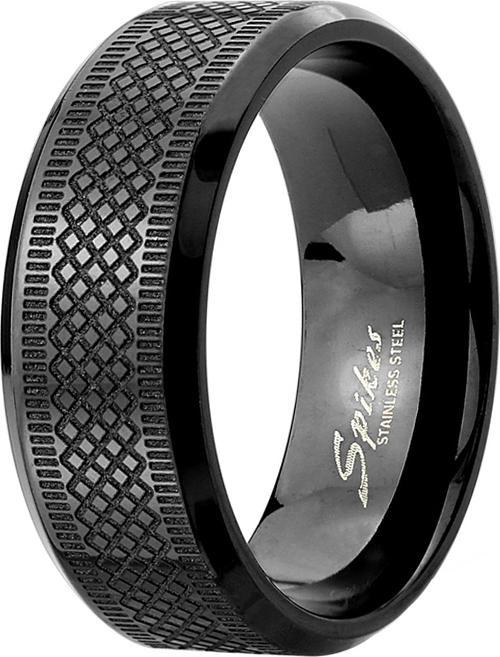 Produktbild Star Piercing Ring schwarz gerillt (Chirurgenstahl 316L, ohne Messing)