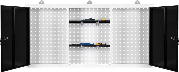 Actual product image Wiltec Wall cabinet Grey Workshop equipment Workbench Tool cabinet Perforated wall (120 cm, 19 cm)