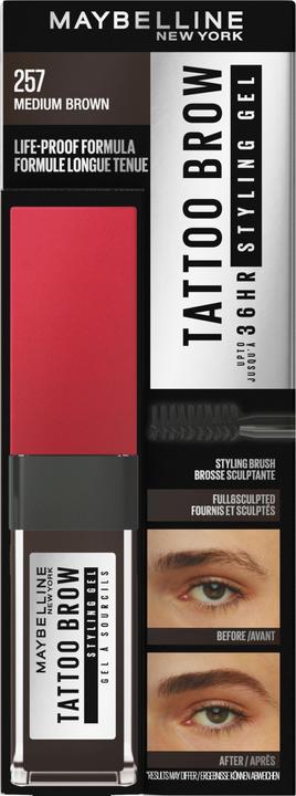 Produktbild Maybelline New York Tattoo Brow 36H Styling Gel (257 Medium Brown)