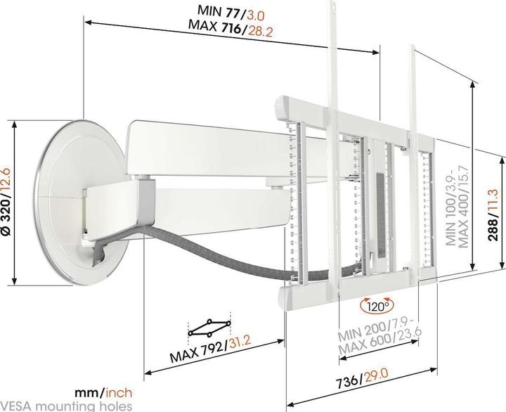 Image du produit Vogels TVM 7675 (Mur, 77", 35 kg)