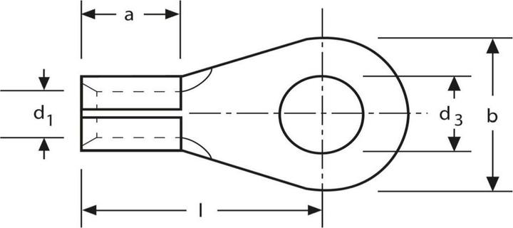 Produktbild Kalitec 10 Stück Lötkabelschuhe Ringform 0,5-1,5 mm² M5 Messing verzinnt DIN 64211