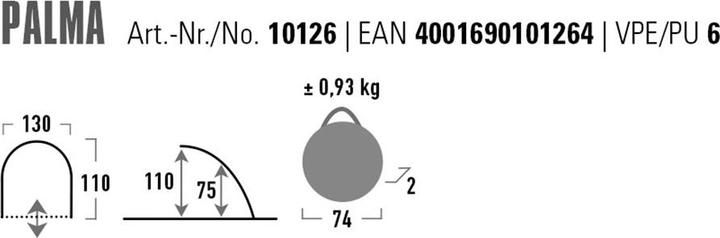 Actual product image High Peak Palma Beach Shelter (beach tent, 3.40 kg, 2 persons)