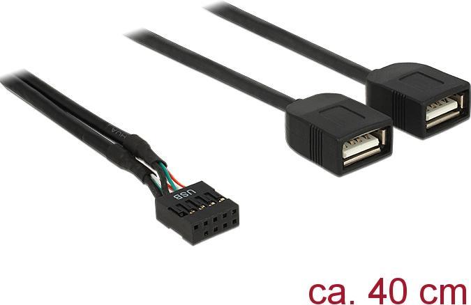 Immagine prodotto Delock Cavo USB 2.0 Type-A 2 x femmina a pin header 40 cm (0.40 m, USB 2.0)