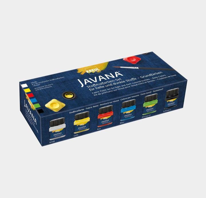 Image du produit Kreul Peintures pour tissus (Blanc, Jaune, Vert, Bleu, Noir, Rouge, 120 ml)