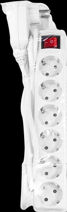 Actual product image LogiLink Power strip 7-way + switch, 6x CEE 7/3 + 1 through plug, 2 m (6 x, CEE 7/3, 2 m)