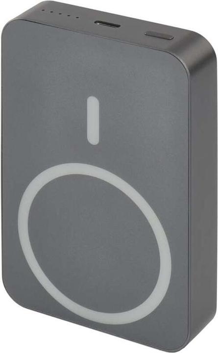 Actual product image Emos Powerbank WI 1046, 10 000 mAh, 20 W+Wireless, grey (10000 mAh, 20 W, 38.50 Wh)