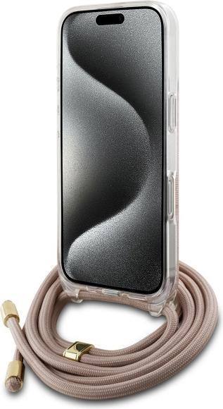 Produktbild Guess GUHCP16SHC4SEP iPhone 16 6.1" różowy/pink hardcase Crossbody Cord 4G Print