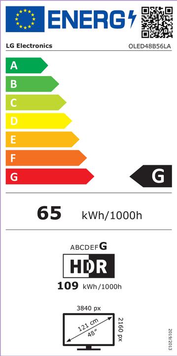 Energy Label LG 48 OLED B56 4K (2025) (OLED48B56LA.AEU) (48", OLED, 4K, 2025)