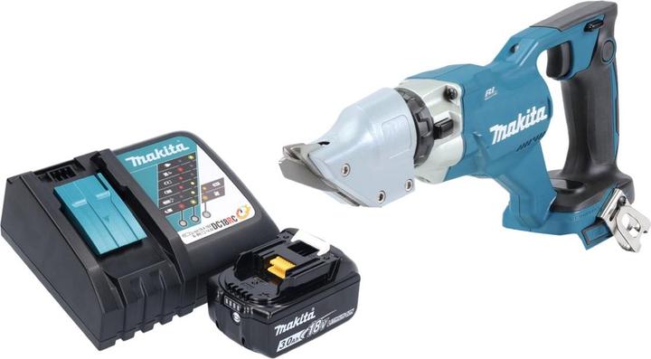 Actual product image Makita DJS 200 RF1 Battery Sheet Metal Shears 18 V 2.0 mm Brushless + 1x Battery 3.0 Ah + Charger