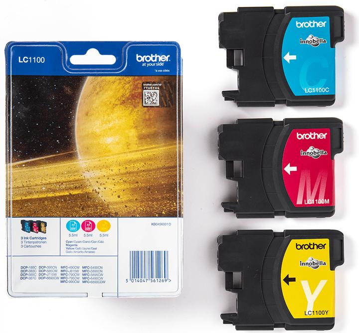 Actual product image Brother LC1100 Rainbow Pack (M, Y, C)