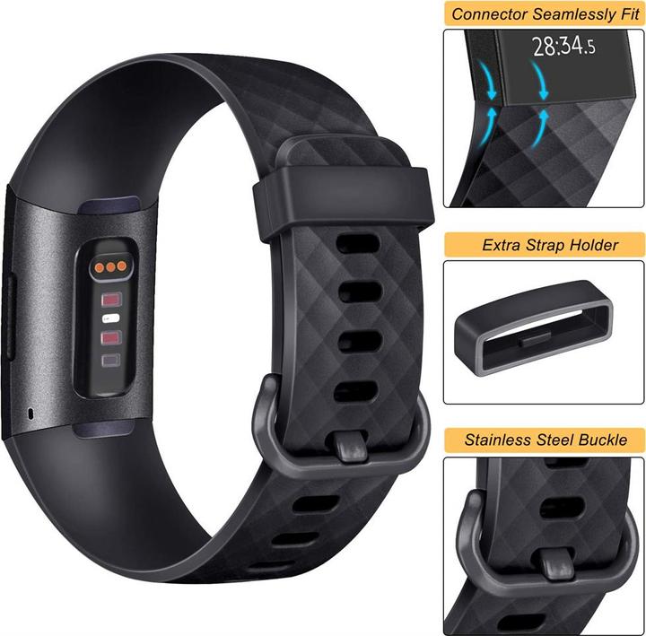 Produktbild PhoneLook Sportliches Silikon Armband Grösse L Dunkelblau (Gummi / Silikon, Charge 4, Charge 3)