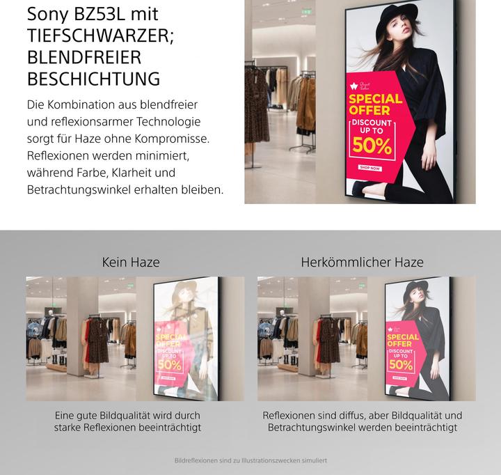 Produktbild Sony 98" Pro LCD 780nit Haze w/5yr PS (3840 x 2160 Pixel, 98")