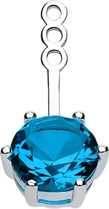 Actual product image Star Piercing Earring Ear Jacket silver with crystal aqua