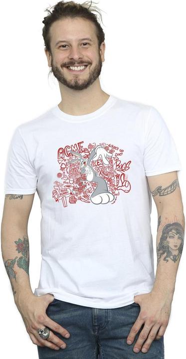Actual product image Looney Tunes Mens ACME Doodles Bugs Bunny T-Shirt (XXL)