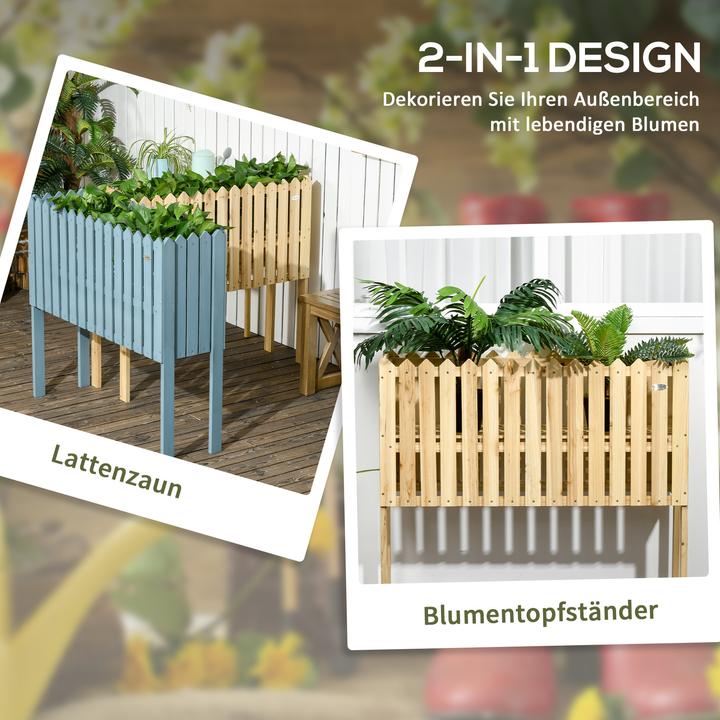 Produktbild Outsunny Gartenzaun mit Pflanzenständer