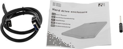 Actual product image Deltaco MAP-GD28U3 - HDD Enclosure - 2.5 Inch - Serial ATA III - USB Connectivity - Weak (2.5")