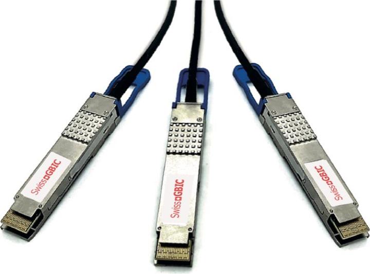 Actual product image SwissGBIC DAC Breakout 200Gb Passive 1m C-Q200-2Q100-1M