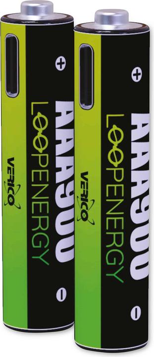 Produktbild Verico LoopEnergy Li-Ion Akku AAA900, USB-C, 2er Pack retail (2 Stk., AAA, 600 mAh)