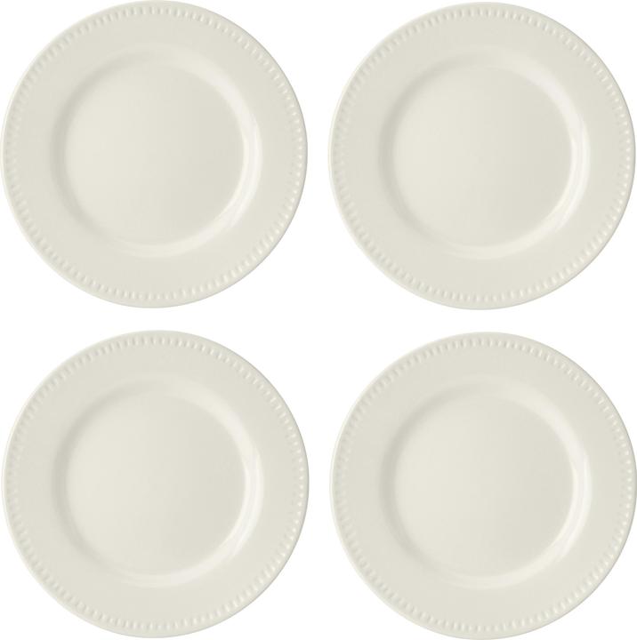 Mikasa Cranborne Stoneware Side Plates, Set of 4, 21cm, Cream (4 x, 21 cm)