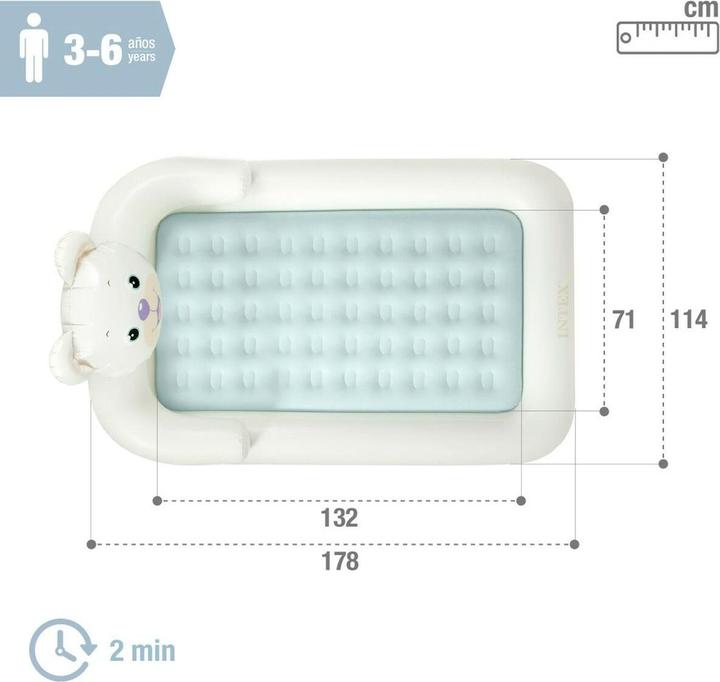 Actual product image Intex Inflatable bed Junior Bear 114 x 10 x 178 cm 3 pieces
