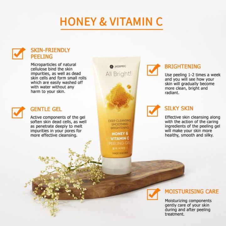 Produktbild JKosmec All Bright Honey and Vitamin C Peeling Gel (180 ml)