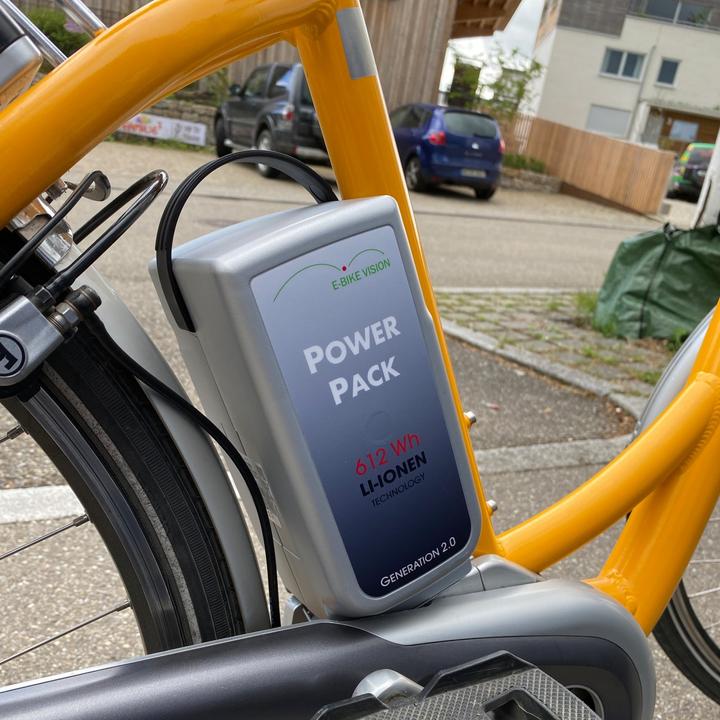 Actual product image E-Bike-Vision Battery including charger Flyer Deluxe 36V NKY352B2, NKY370B2, seat tube (612 Wh, E-Bike battery)
