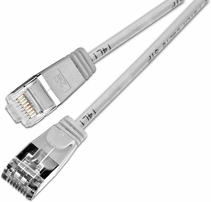 Image du produit Wirewin Câble Slim Pach : F/FTP, 7.5m, gris (U/FTP, CAT6, 7.50 m)