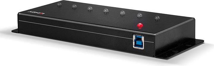 Actual product image Lindy USB 3.0 industrial hub 7 port, mettall housing (USB-B, 7 Ports)