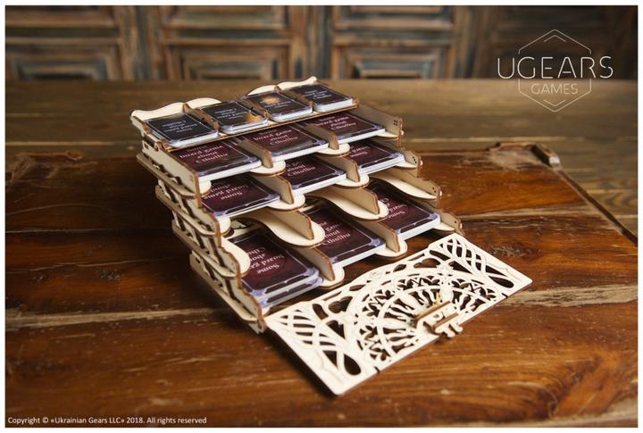 Actual product image Ugears Card holder mechanical wooden device for tabletop games